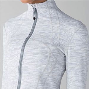Lululemon white and grey striped nylon jacket size 12
